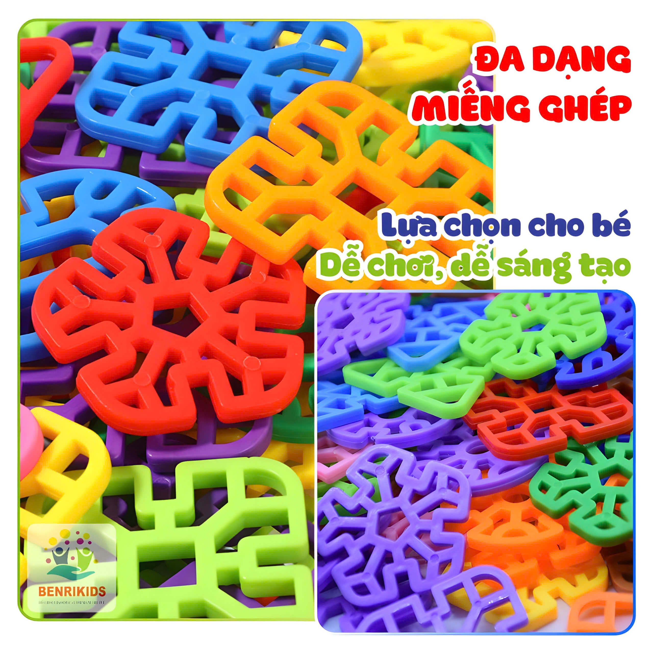 Túi Đồ Chơi Xếp Hình Cánh Hoa 80 Chi Tiết Benrikids Bằng Nhựa An Toàn Cho Bé Sáng Tạo Phát Triển Tư Duy Logic