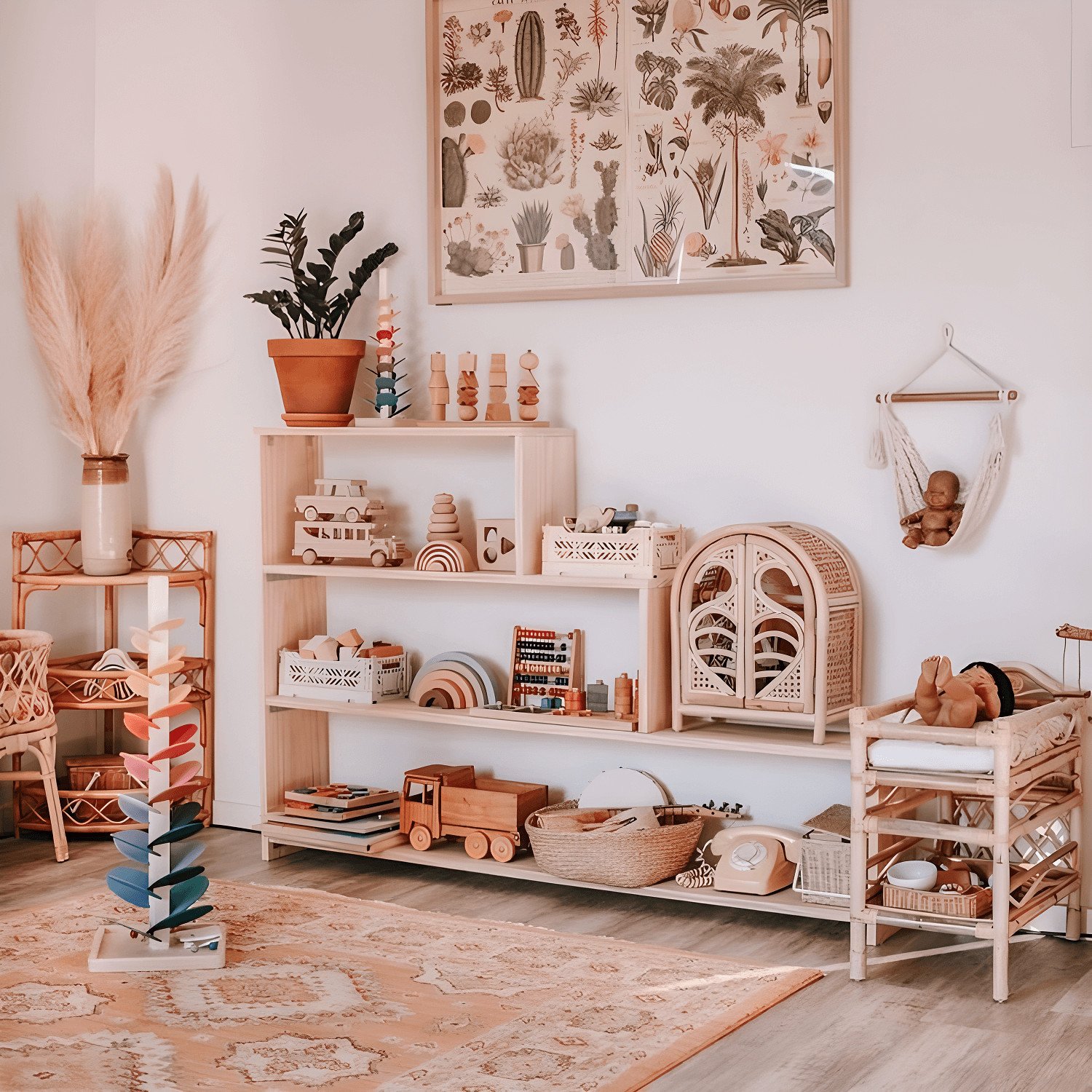Kệ 3 Tầng Montessori Đựng Đồ Chơi Cho Bé Trang Trí Decor Phòng Cho Trẻ Kệ Gỗ Đa Năng