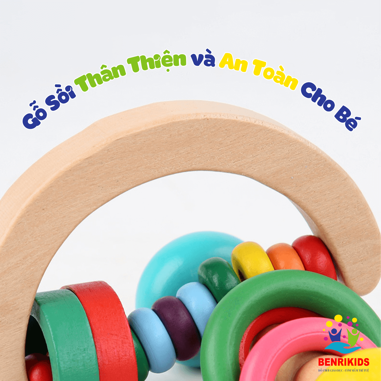 Bộ 4 Xúc Xắc Lục lạc Cho Trẻ Sơ Sinh Gỗ Sồi An Toàn