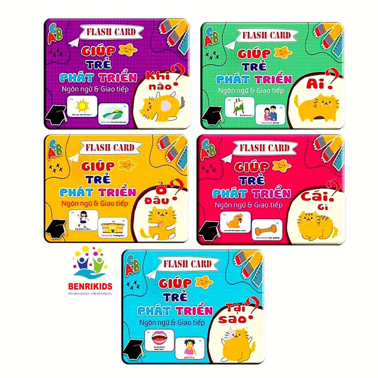 Bộ Flashcard 300 câu hỏi + trả lời giúp trẻ phát triển tư duy ngôn ngữ & giao tiếp: Ai? Cái gì? Ở đâu? Khi nào? Tại sao?