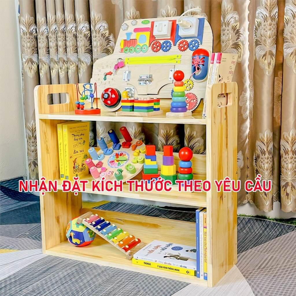 Tủ Đựng Đồ Chơi Montessori Có Tay Cầm Tiện Lợi - Decor Cho Không Gian Của Trẻ