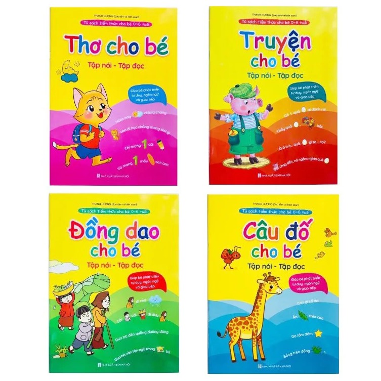 Combo 4 Cuốn Tủ Sách Tiềm Thức Cho Bé 0-6 Tuổi: Đồng Dao - Thơ - Truyện - Câu Đố Kèm File Đọc Quét Mã QR