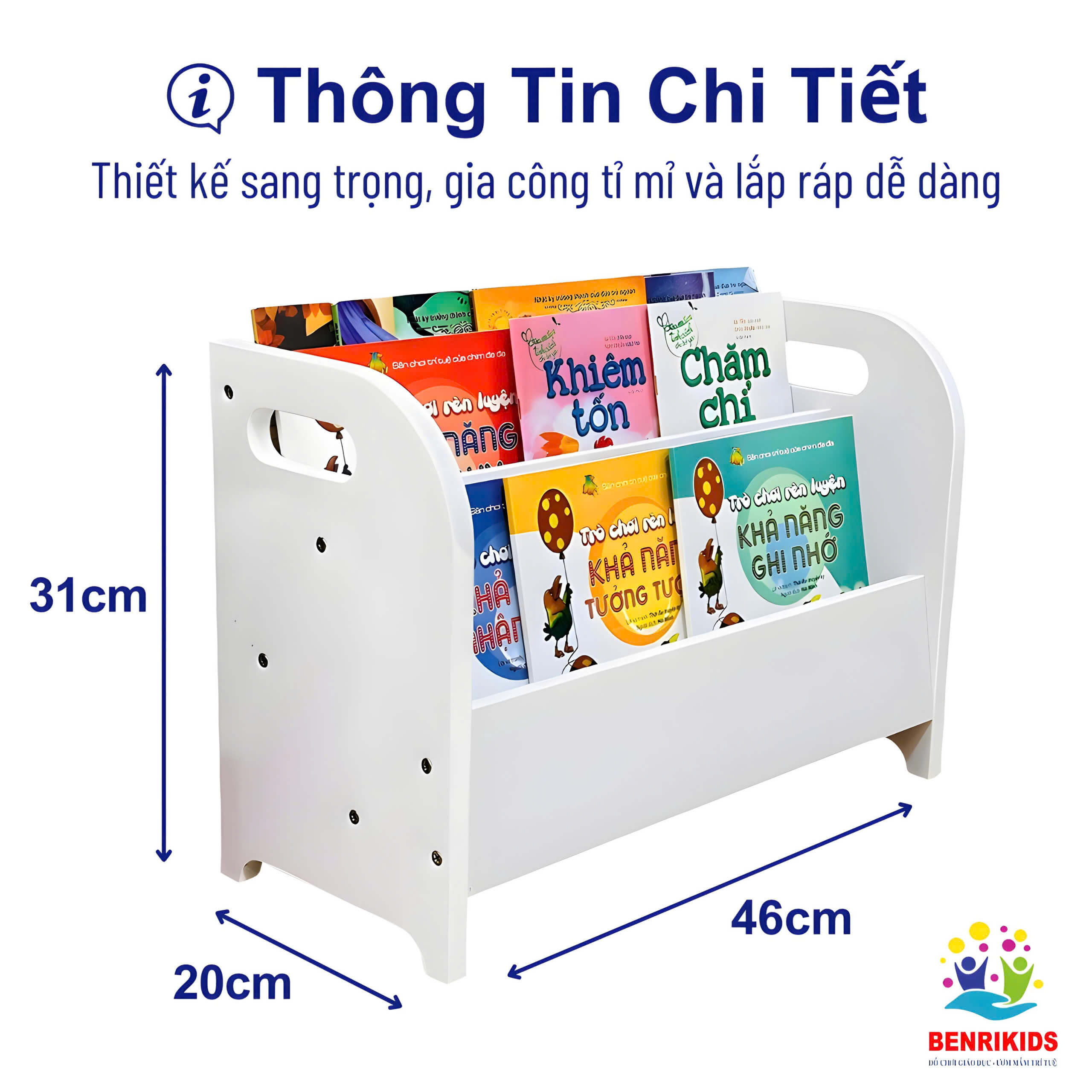 Kệ Sách Cho Bé 2 Ngăn Thiết Kế Chống Đổ, Kệ Giá Sách Để Bàn, Kệ Sách Lớp Mầm Non Montessori, Kệ Sách Mini Cho Bé