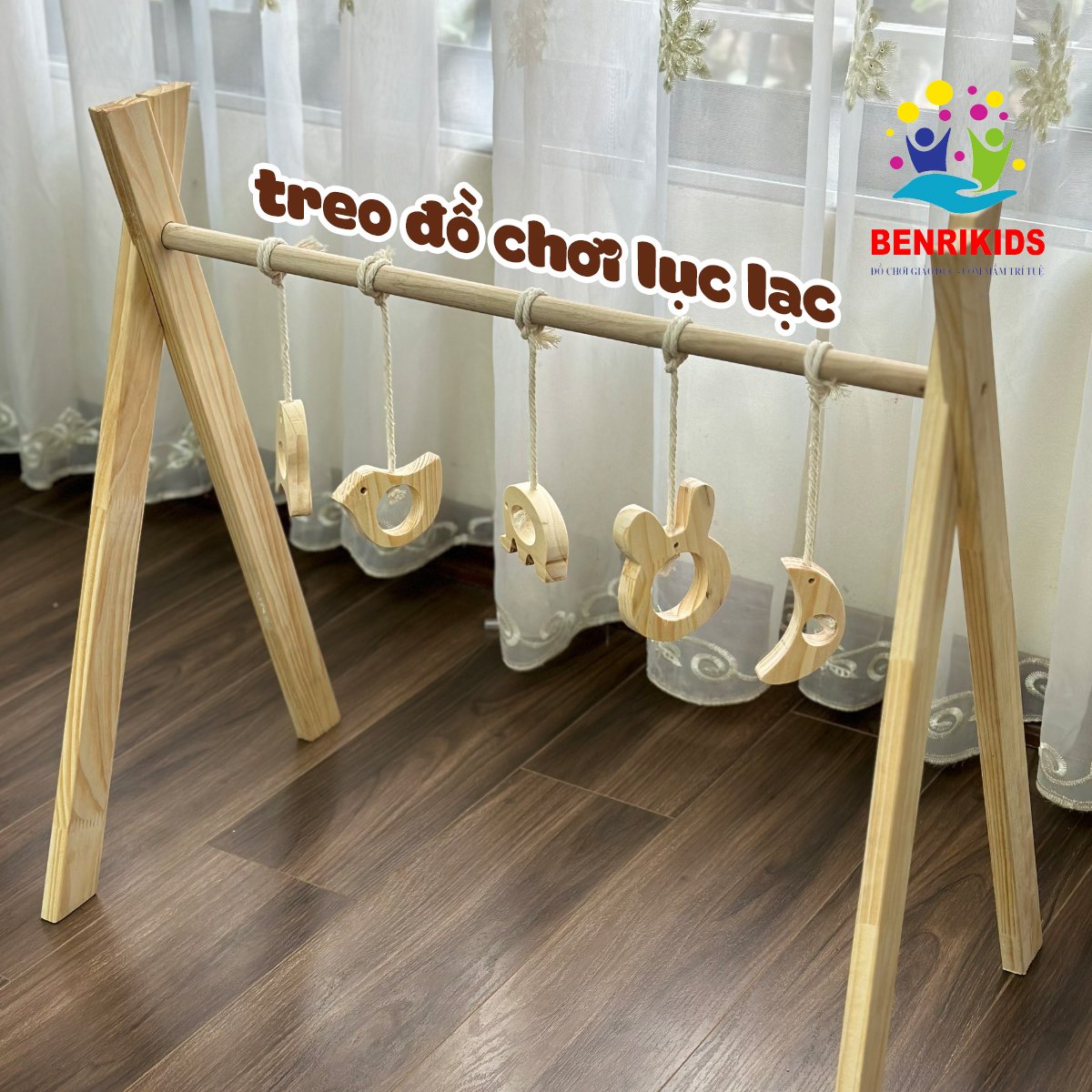 Kệ Gỗ Treo Nôi Kệ Chữ A Cho Bé Sơ Sinh Đồ Chơi Vận Động Rèn Luyện Đa Kỹ Năng Cho Bé