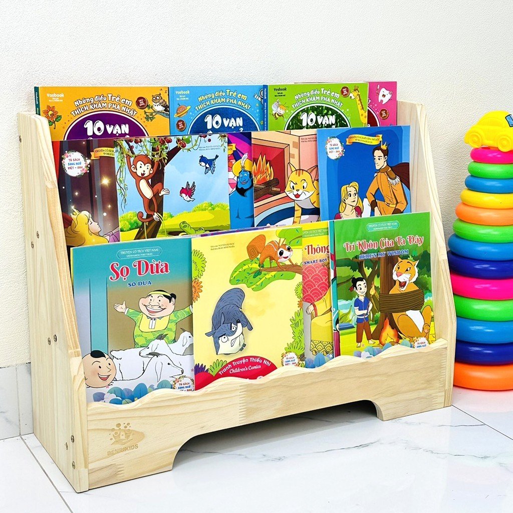 Kệ Đựng Đồ Chơi Đựng Sách Cho Bé Montessori Bằng Gỗ Benrikids Kệ Sách Để Sàn