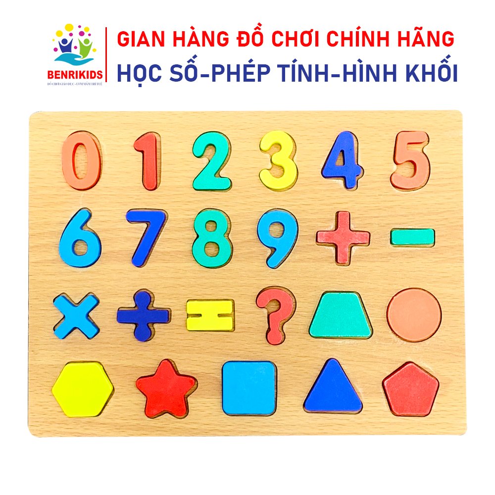 Bảng Ghép Số Kèm Hình Khối Nổi Bằng Gỗ, Bảng Toán Học Thông Minh ...