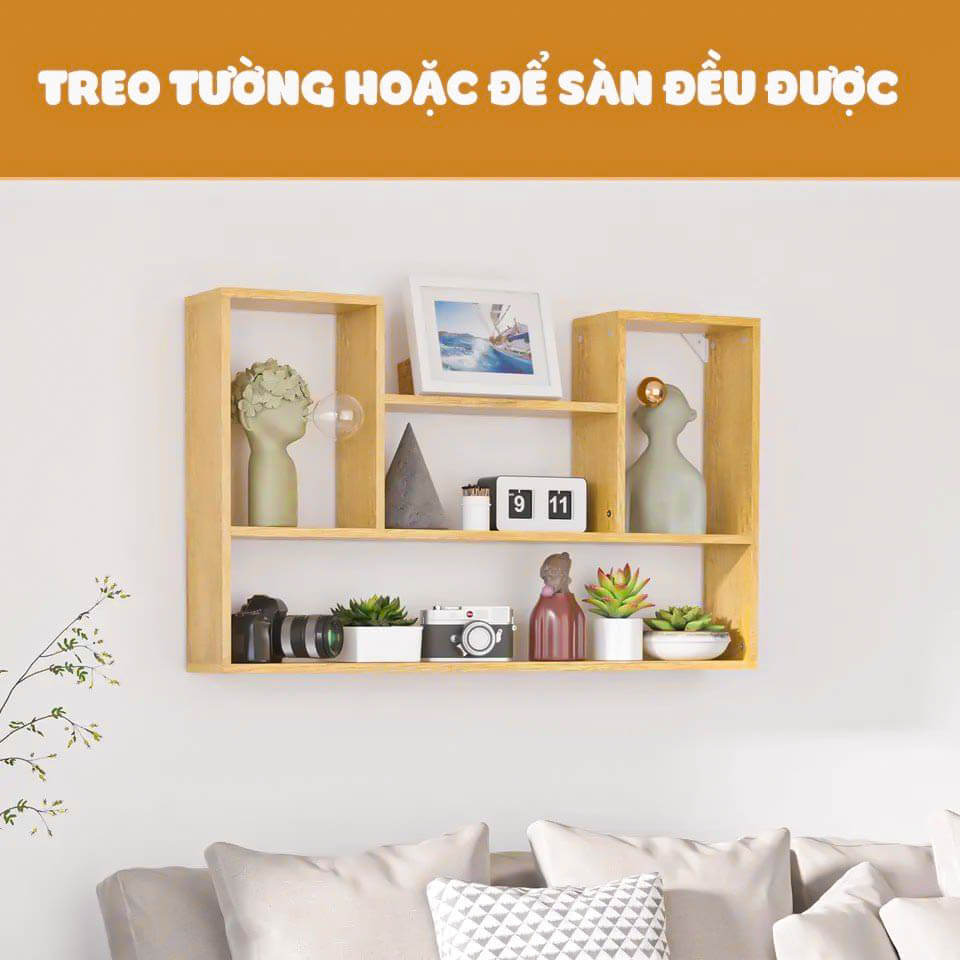 Kệ Treo Tường 4 Ngăn Decor Phòng Khách Phòng Ngủ Studio 90x20x70Cm Dễ Tháo Lắp Để Được Dưới Sàn