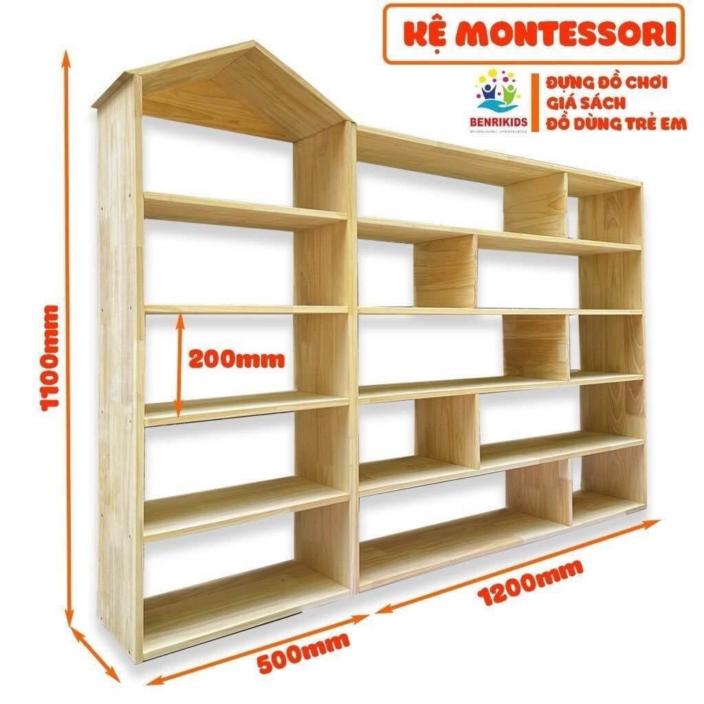 Kệ Gỗ Mầm Non Montessori Bằng Gỗ Trang Trí Decor Phòng Cho Trẻ