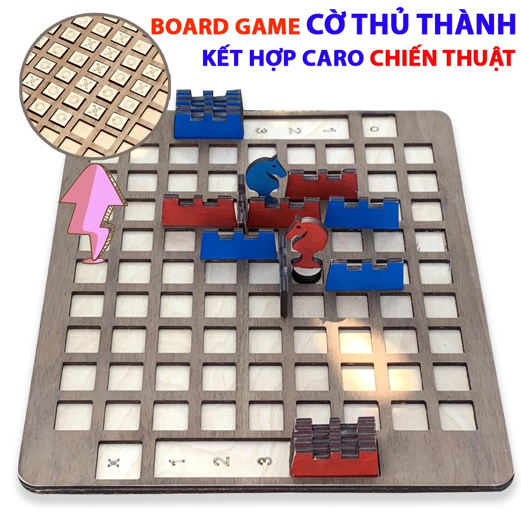 Đồ Chơi Boardgame Cờ Thủ Thành Kết Hợp Cờ Caro Chiến Thuật Cho Bé