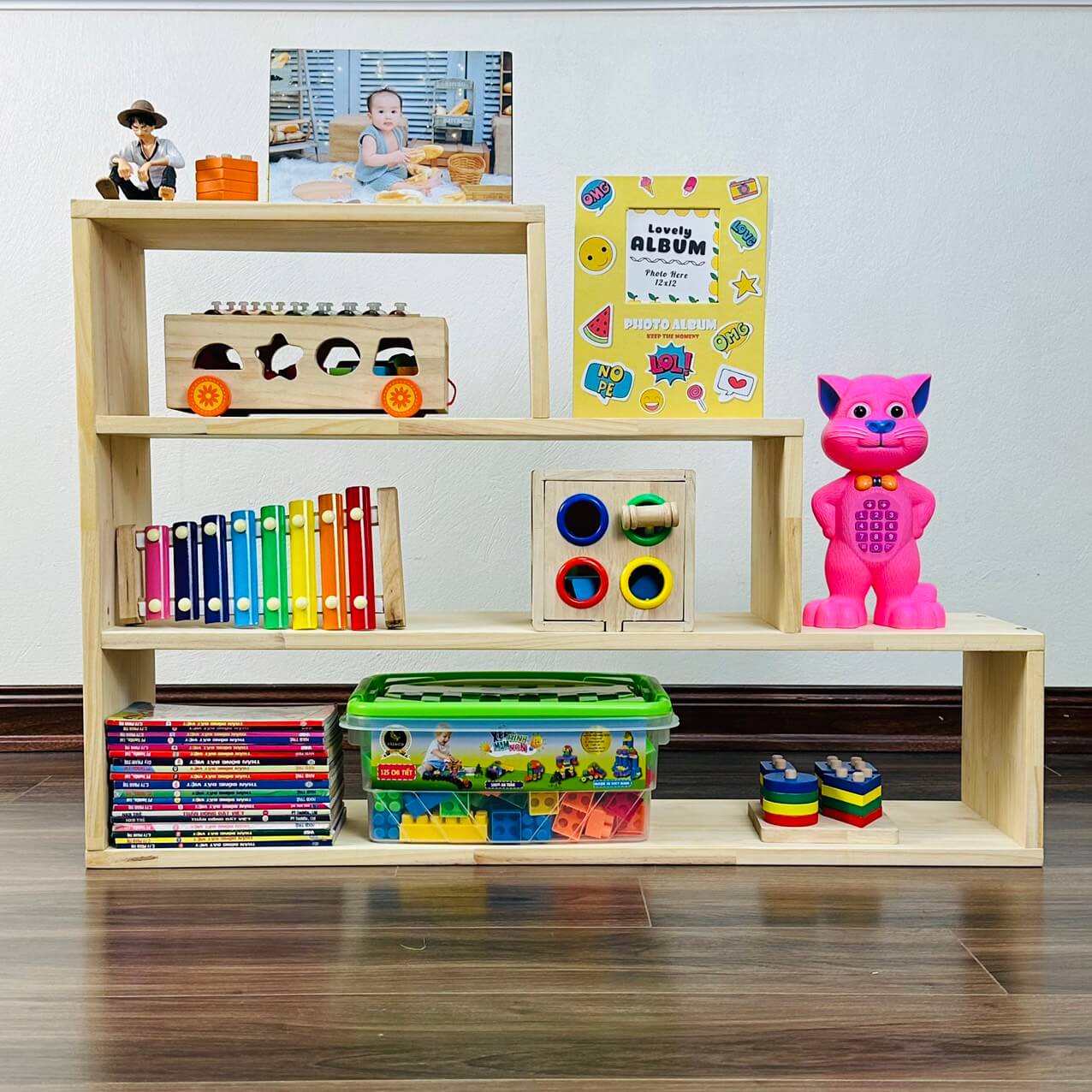 Kệ 3 Tầng Montessori Đựng Đồ Chơi Cho Bé Trang Trí Decor Phòng Cho Trẻ