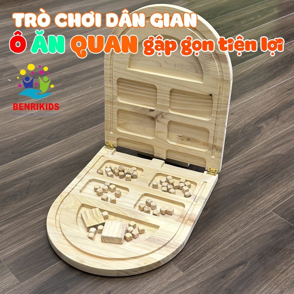 Bộ Đồ Chơi Ô Ăn Quan Bằng Gỗ Trò Chơi Board Game Dân Gian Việt Nam Bàn Gập Gọn Tiện Lợi