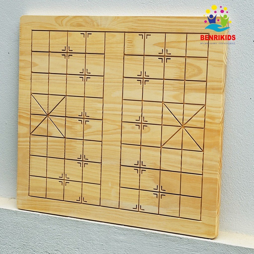 Bàn Cờ Tướng Gỗ Size 42x38Cm Không Kèm Quân Cờ Board Game Trí Tuệ Dành Cho Mọi Lứa Tuổi