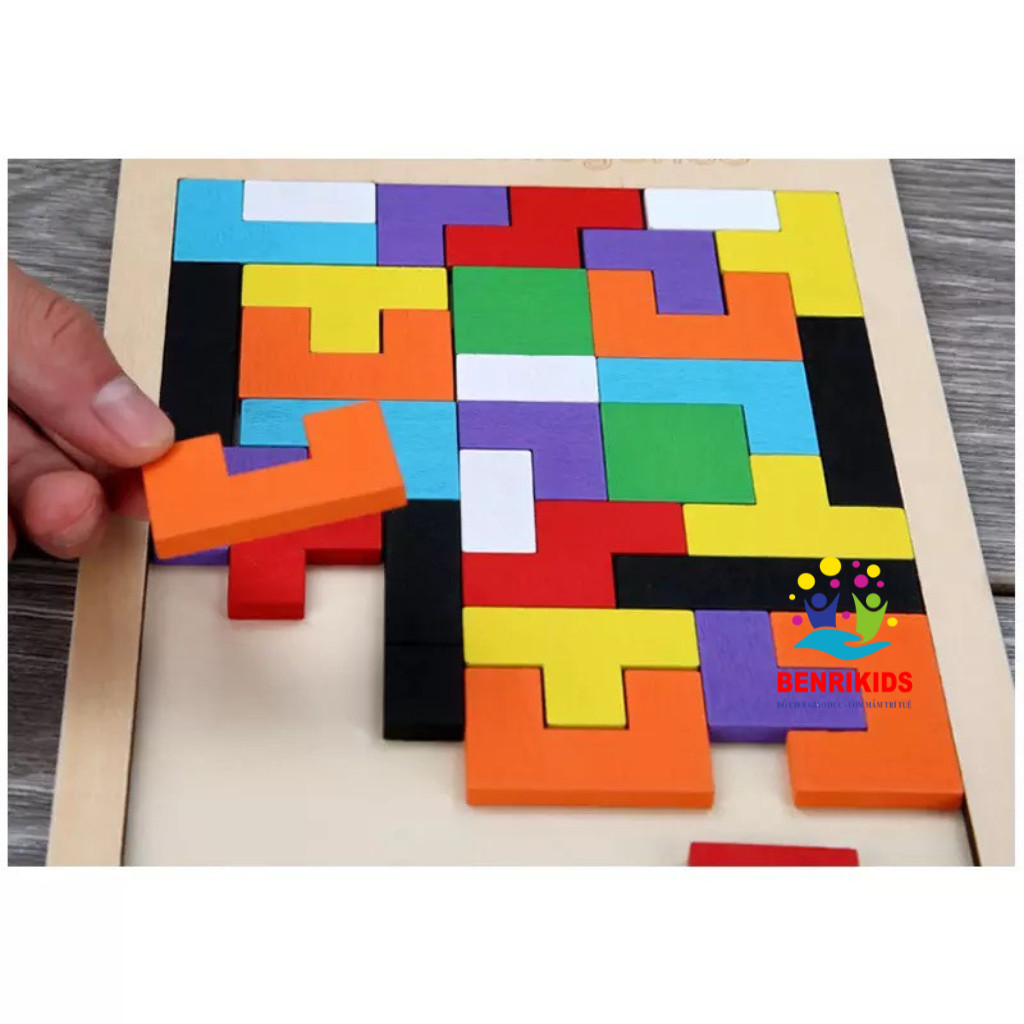 Đồ Chơi Bộ Xếp Hình Xếp Gạch Thông Minh Loại Dày Cho Bé Bảng Ghép Tetris Montessori Kích Thích Tư Duy Sáng Tạo