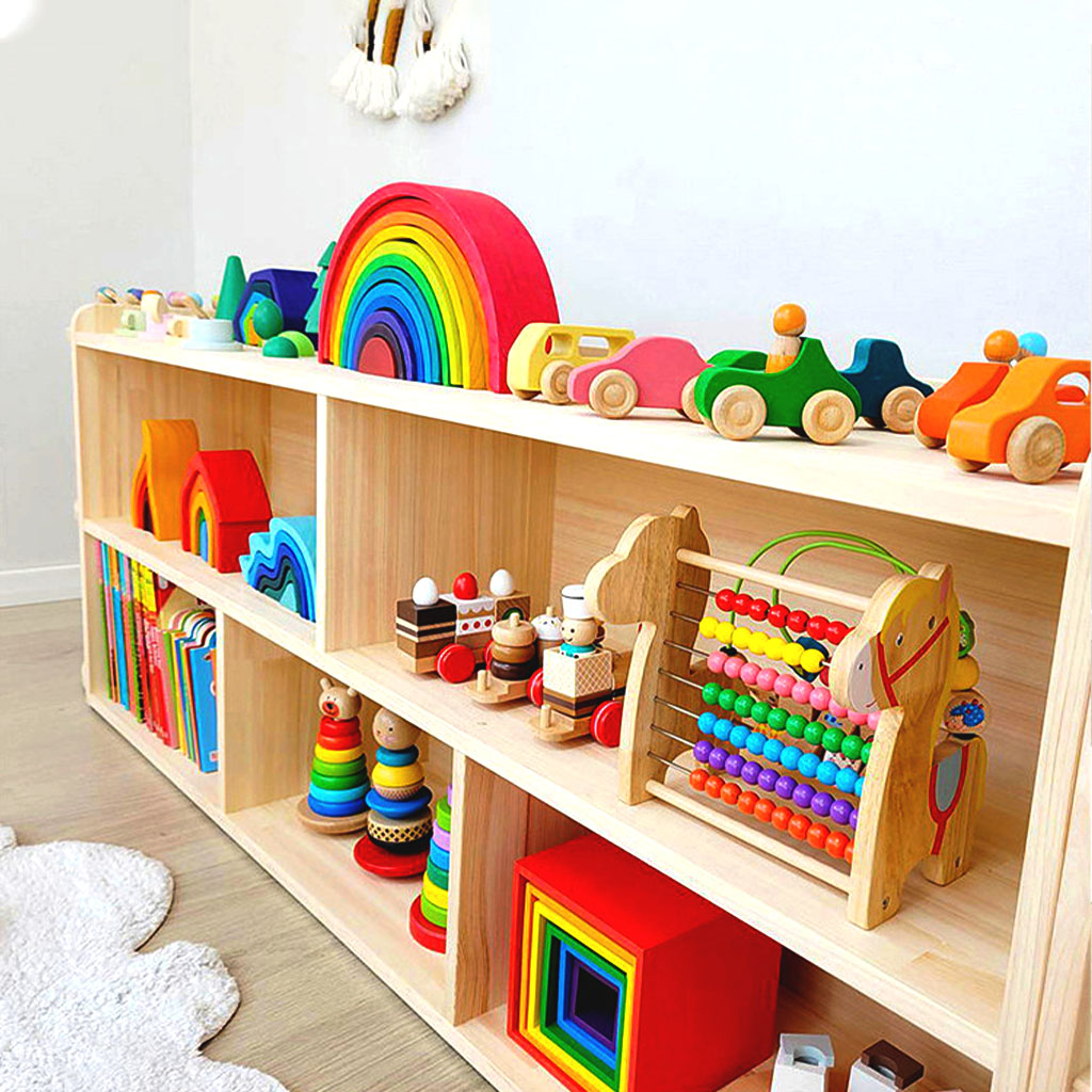 Combo Kệ Đựng Đồ Chơi Montessori Thiết Kế Nội Thất Mầm Non