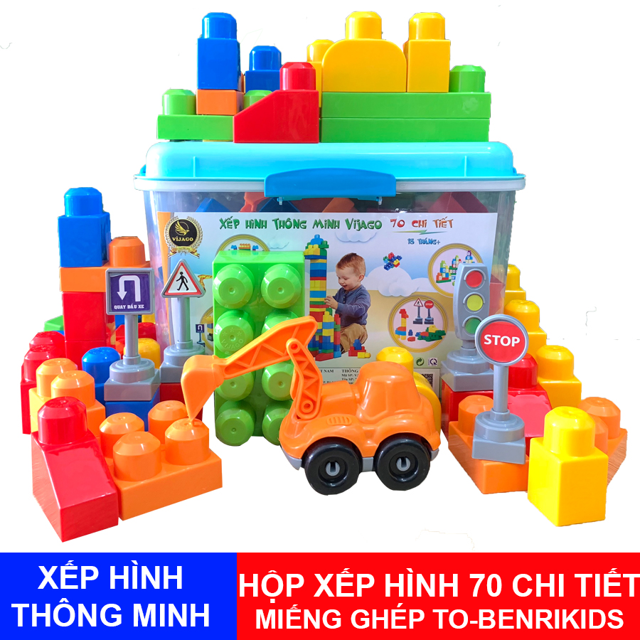 Đồ Chơi Xếp Hình Vijago 70 Chi Tiết Có Hộp Đựng Siêu Đẹp