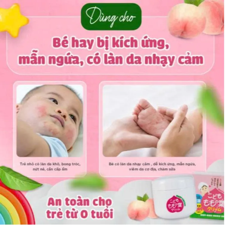 KEM DƯỠNG ẨM CHO BÉ SƠ SINH CHIẾT XUẤT LÁ ĐÀO UNIMAT RIKEN (LỌ 120GR)