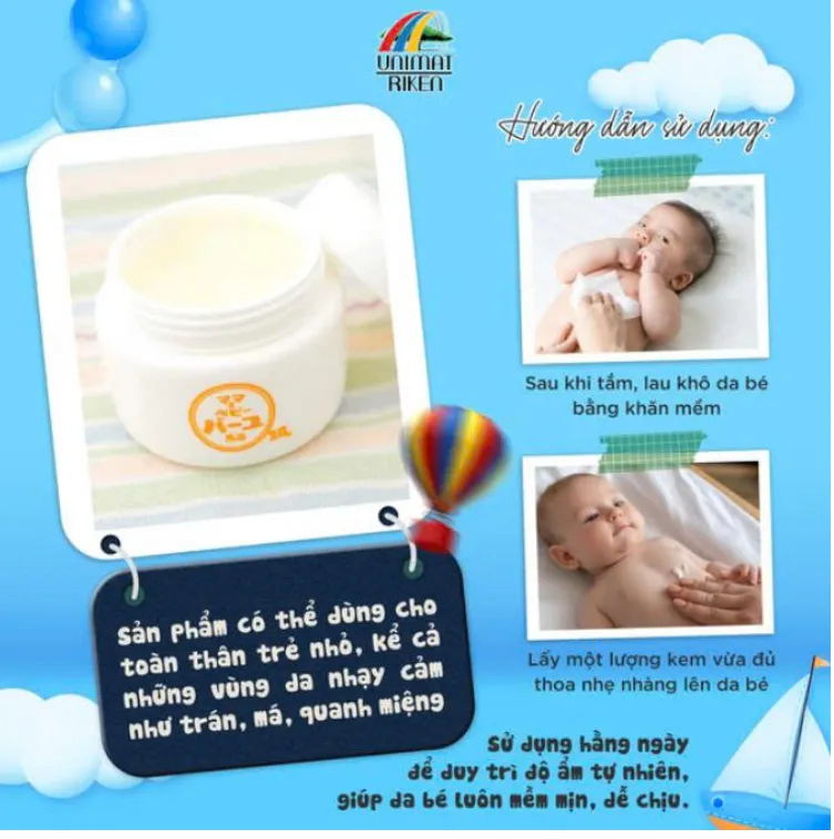 KEM BÔI DƯỠNG ẨM DẦU NGỰA DÙNG ĐƯỢC BÉ SƠ SINH & MẸ BẦU UNIMAT RIKEN (LỌ 30GR)