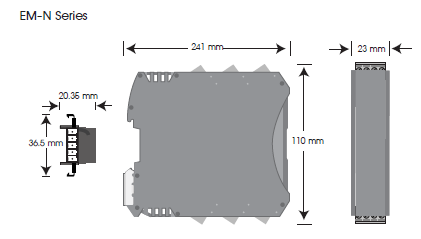 Kích thước bộ truyền tín hiệu Primus EM-01N-Series