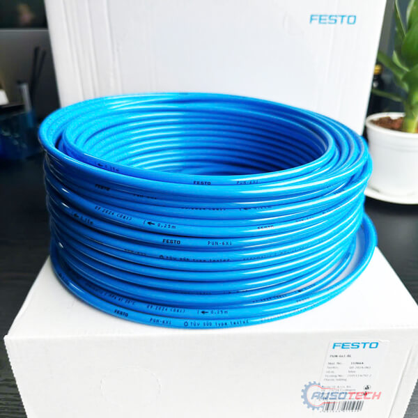 Ảnh thực tế ống khí Festo chính hãng dòng PUN, màu xanh dương tại kho Ausotech