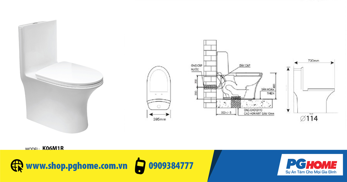 TOILET 1 KHỐI CARANO K06M1R - ĐỈNH CAO CÔNG NGHỆ VÀ THIẾT KẾ