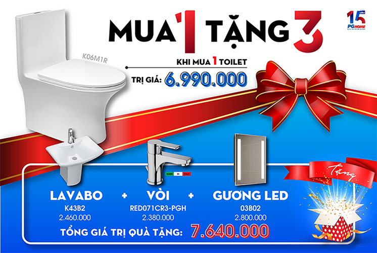 ƯU ĐÃ MUA 1 TẶNG 3 - SỞ HỮU TRỌN BỘ THIẾT BỊ NHÀ TẮM CHỈ VỚI 6TR990