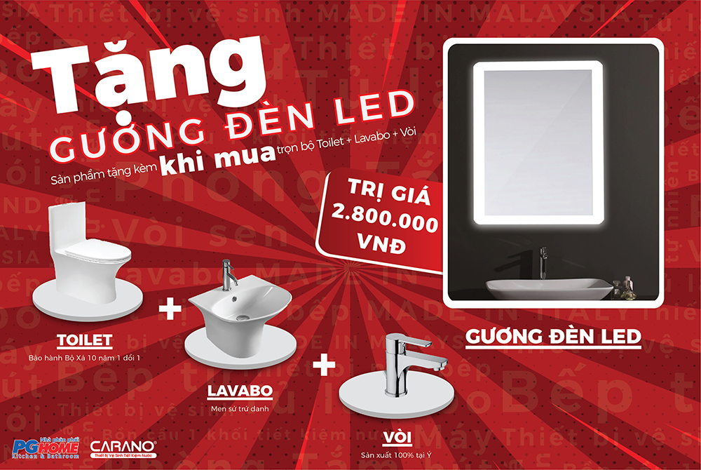 TẶNG GƯƠNG ĐÈN LED KHI MUA TRỌN BỘ TBVS