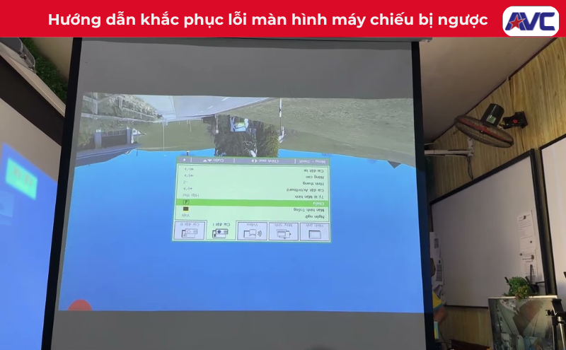 Màn hình máy chiếu bị ngược: Nguyên nhân và cách khắc phục đơn giản