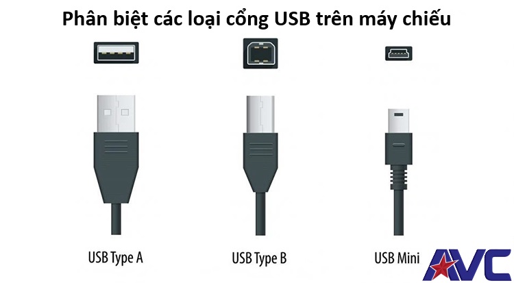 Phân biệt các loại cổng kết nối USB trên máy chiếu