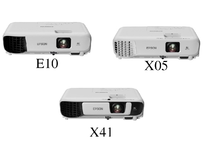 So sánh máy chiếu Epson EB E10 với máy chiếu Epson EB X41 và EB X05