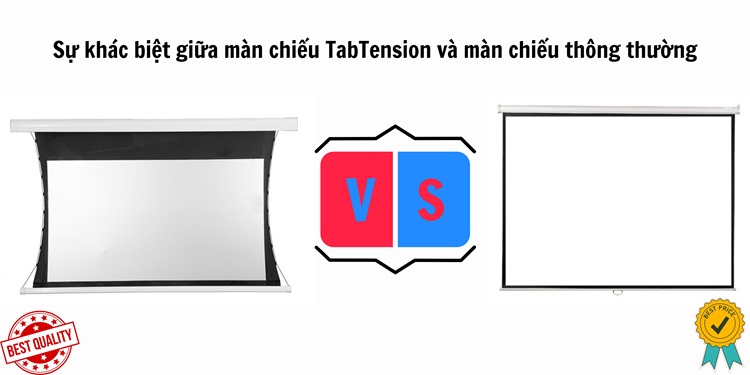 Sự khác biệt giữa màn chiếu Tab-Tension 16:9 so với màn chiếu thông thường