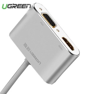 Cáp Chuyển USB-C Sang HDMI và VGA Đầu Mạ Vàng Ugreen 53017