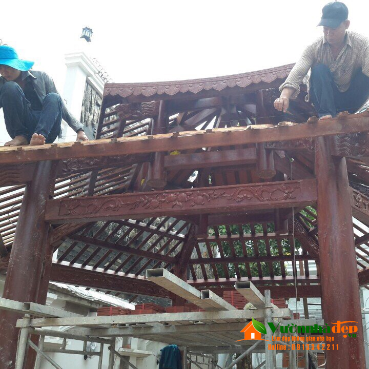 Thi công nhà gỗ lục giác