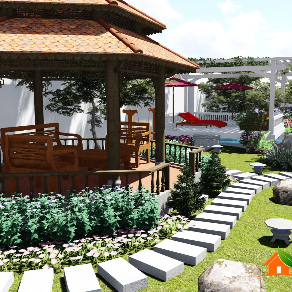 Thiết kế sân vườn nhà anh Thuận - Đà Lạt | Vườn Nhà Đẹp
