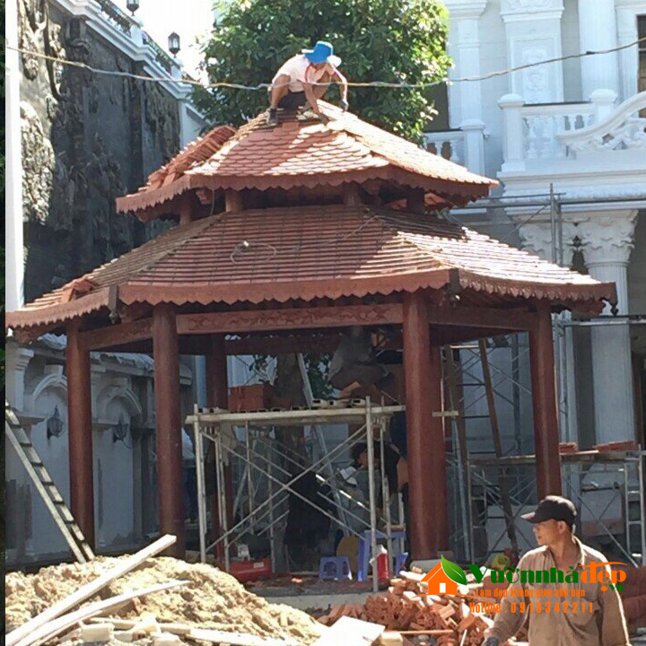 Thi công nhà gỗ lục giác