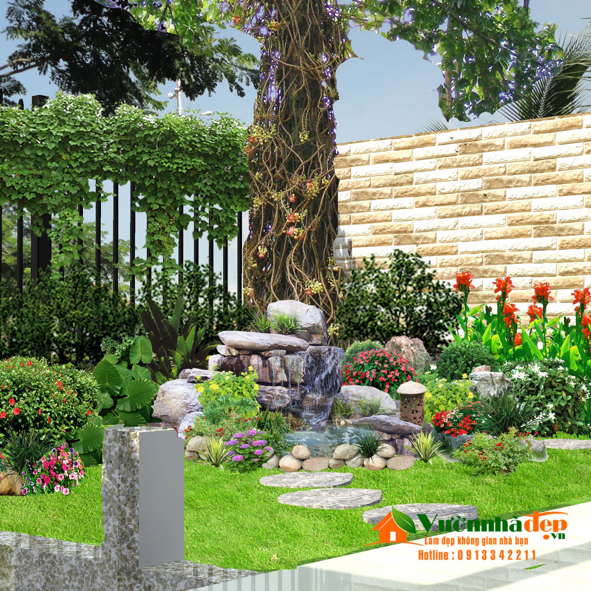 Thiết kế sân vườn biệt thự nhỏ | Vườn Nhà Đẹp