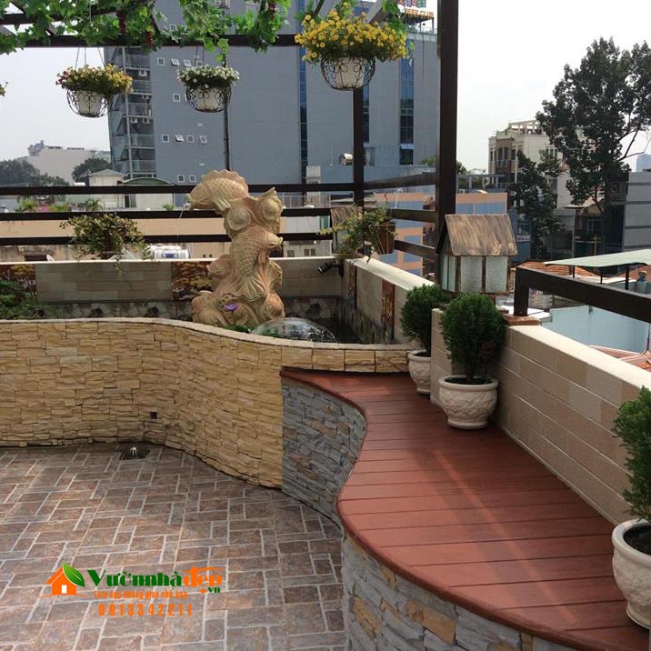 Thi công hồ cá trên sân thượng