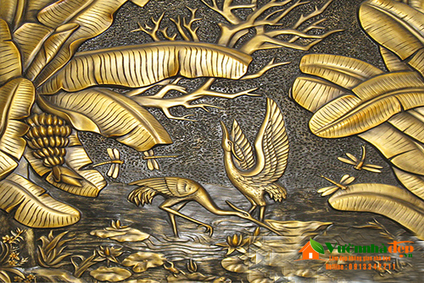 Phù điêu Sen hạc