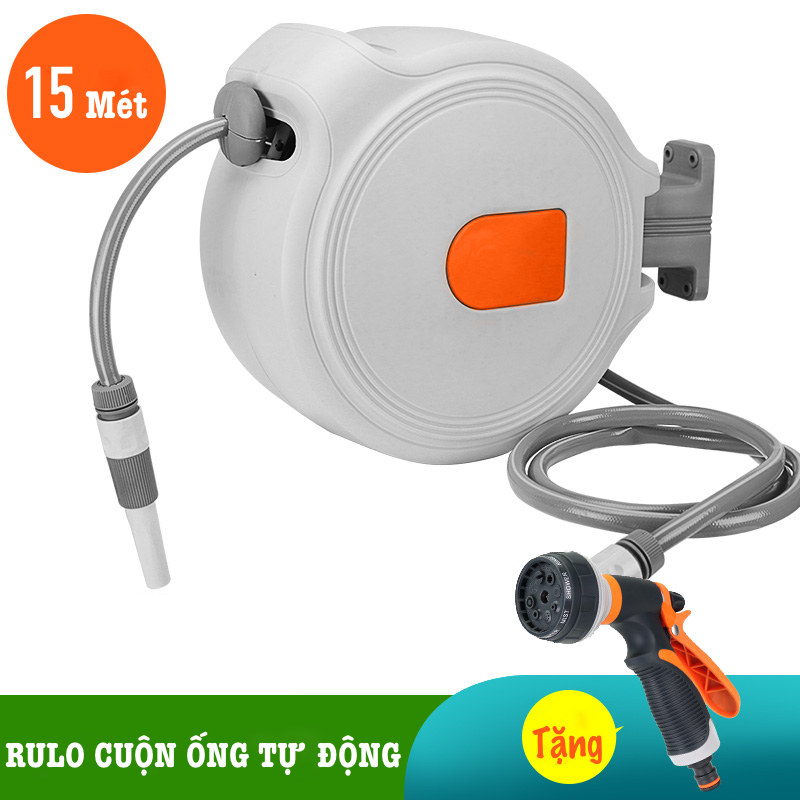 Bộ vòi rửa xe, tưới cây LionKing 15 mét NW-B15 (PHIÊN BẢN THƯỜNG) - Rulo thu cuộn ống nước tự động