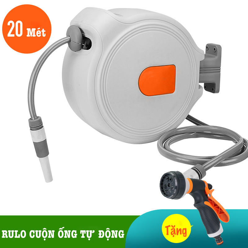 Bộ vòi tưới cây, rửa xe LionKing 20 mét NW-B20 (PHIÊN BẢN THƯỜNG) - Rulo thu cuộn ống nước tự động