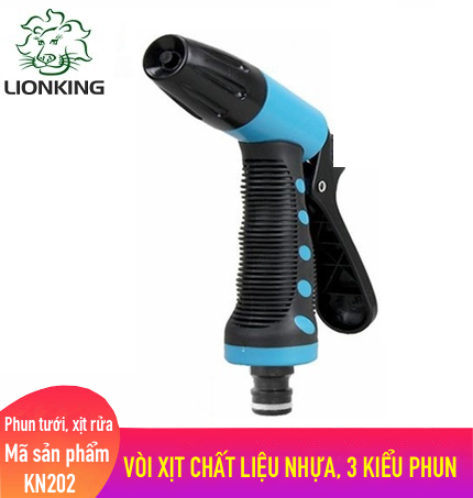 Vòi phun tưới LionKing KN202 - làm bằng chất liệu nhựa có 3 kiểu phun