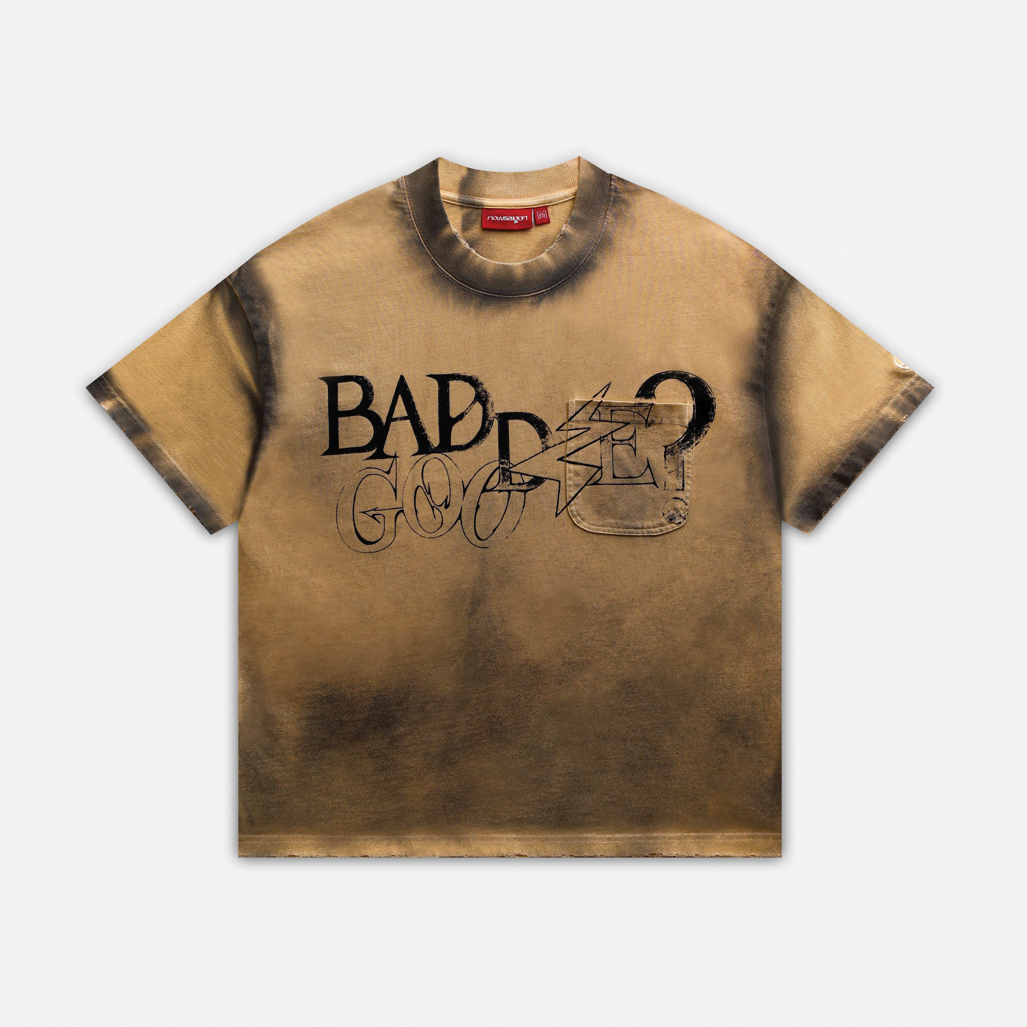 POCKET G&B TEE - WASHED BROWN