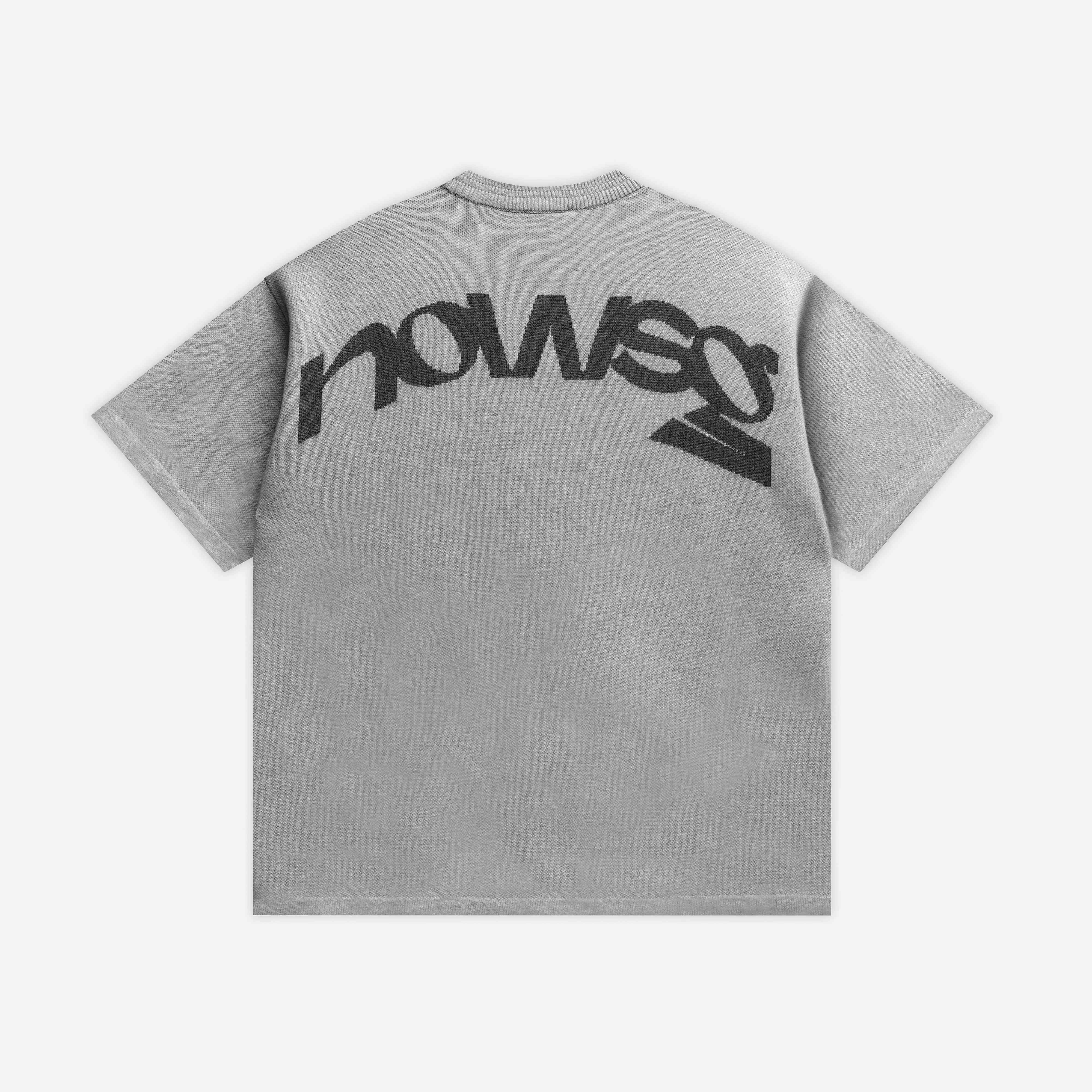 N LOGO KNIT TEE - GREY