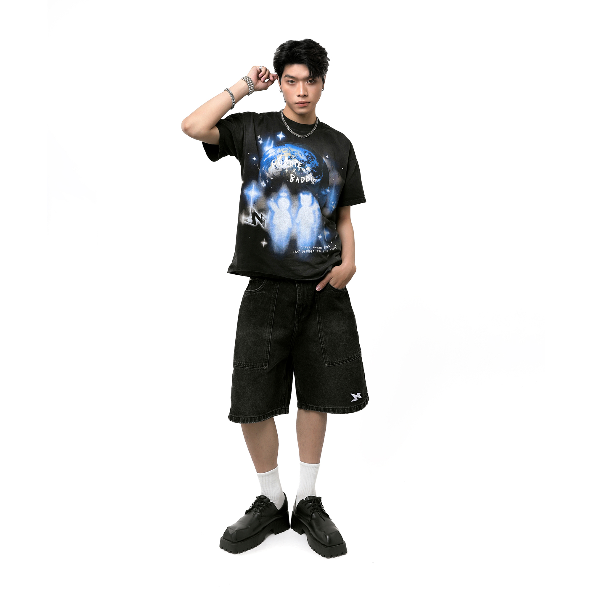 ARRIVAL WASHED TEE - BLACK