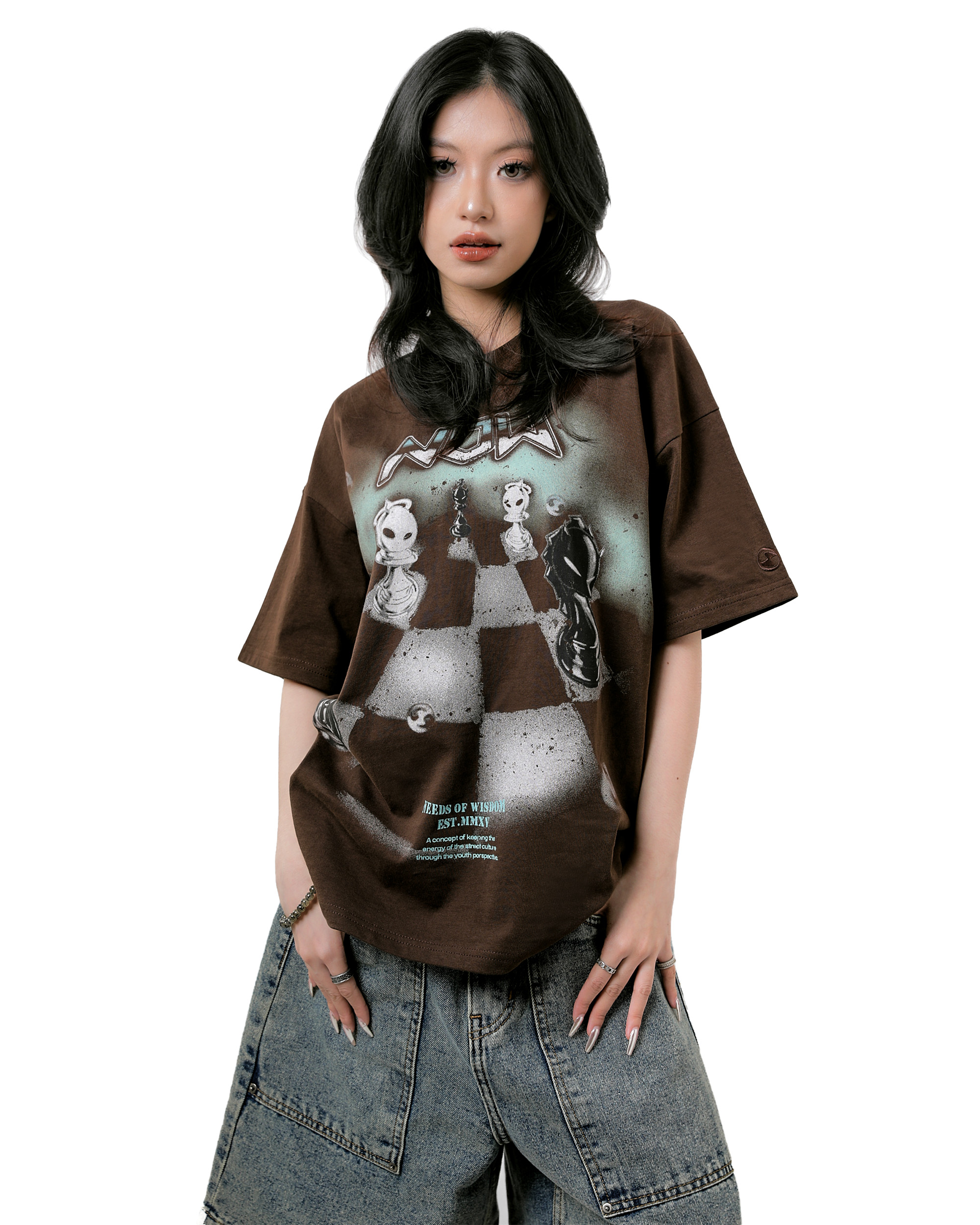 CHESS TEE - BROWN