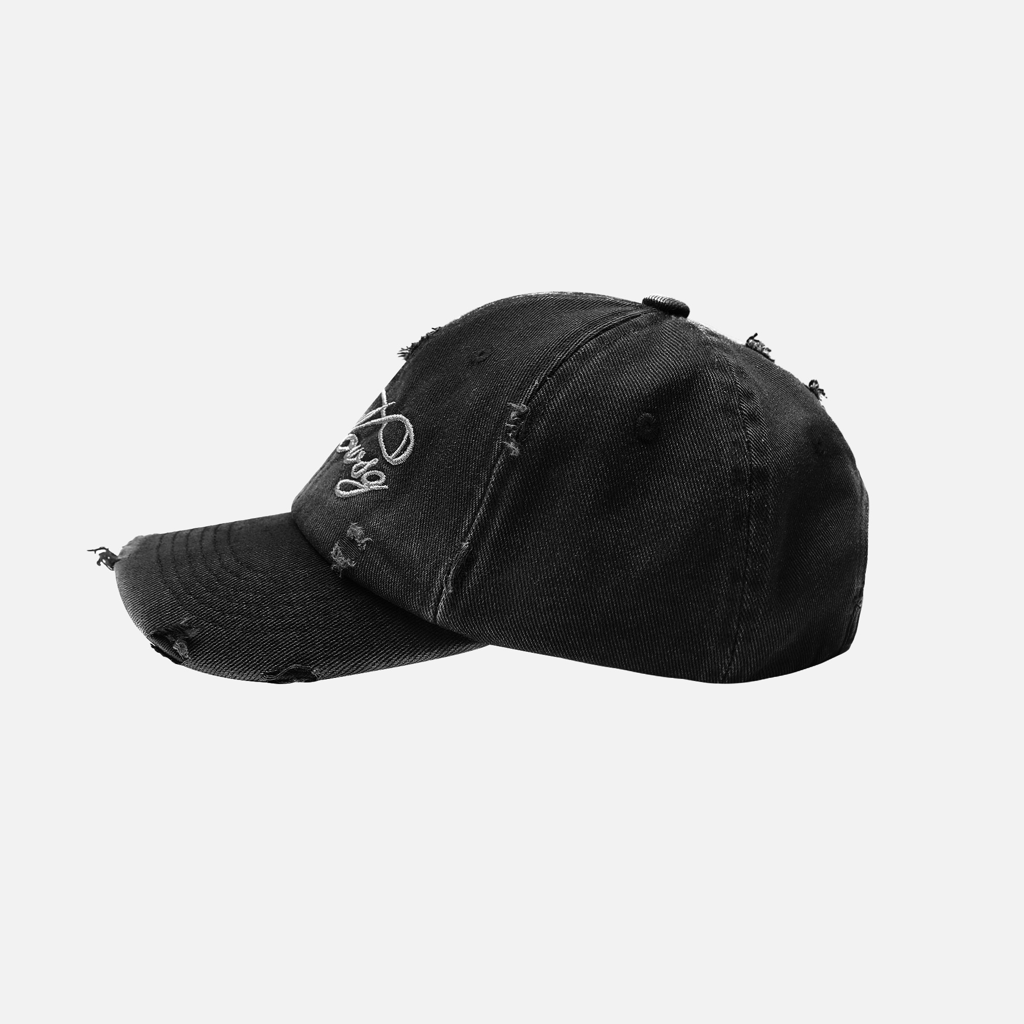 SCRIPT WASHED DISTRESSED CAP