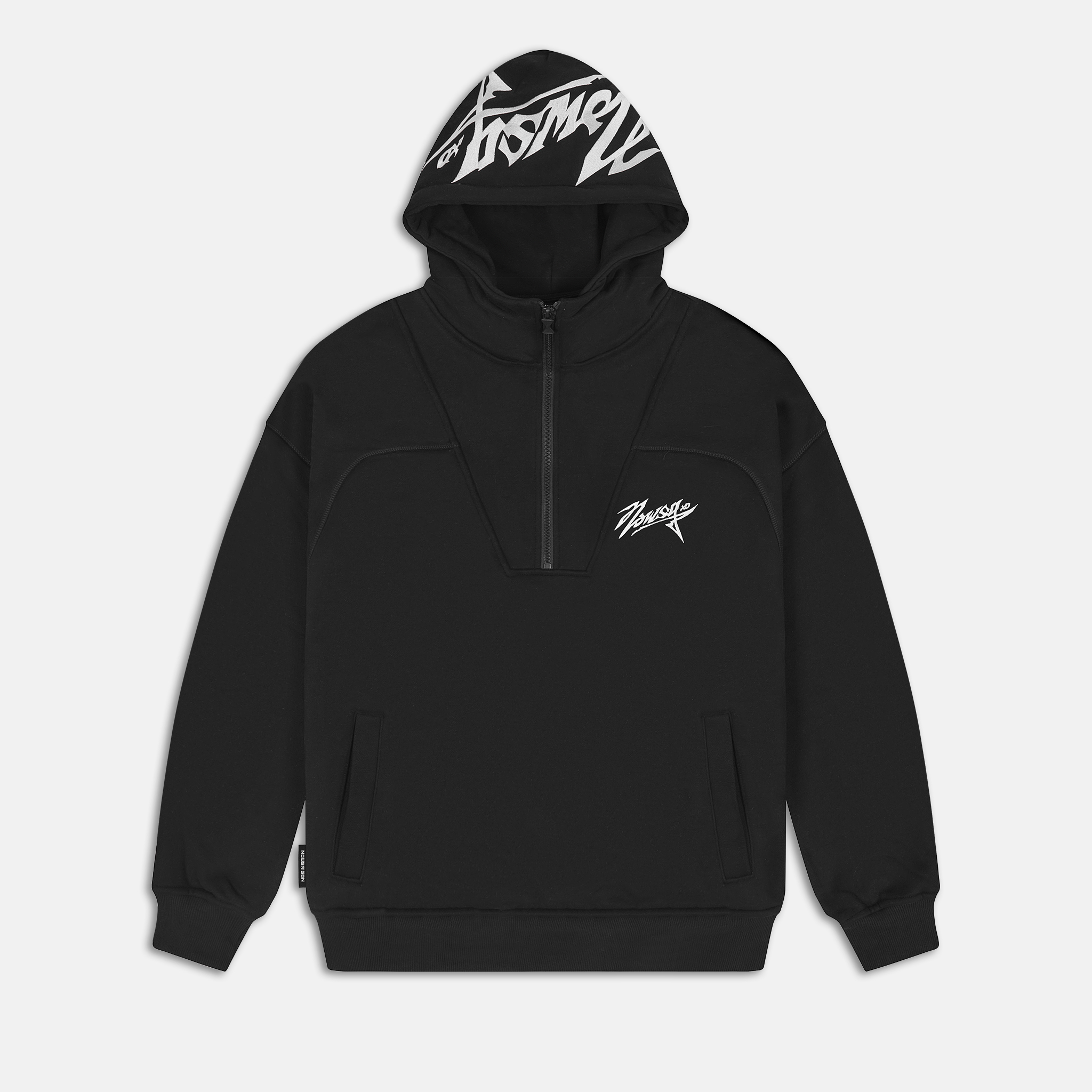 HALF ZIP HOODIE BLACK