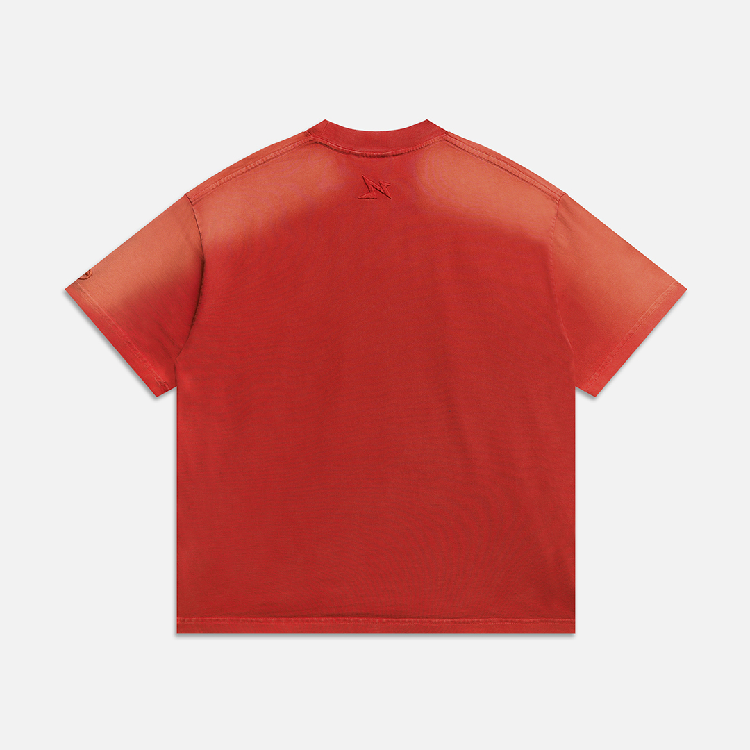 METAL BLUR TEE - WASHED RED