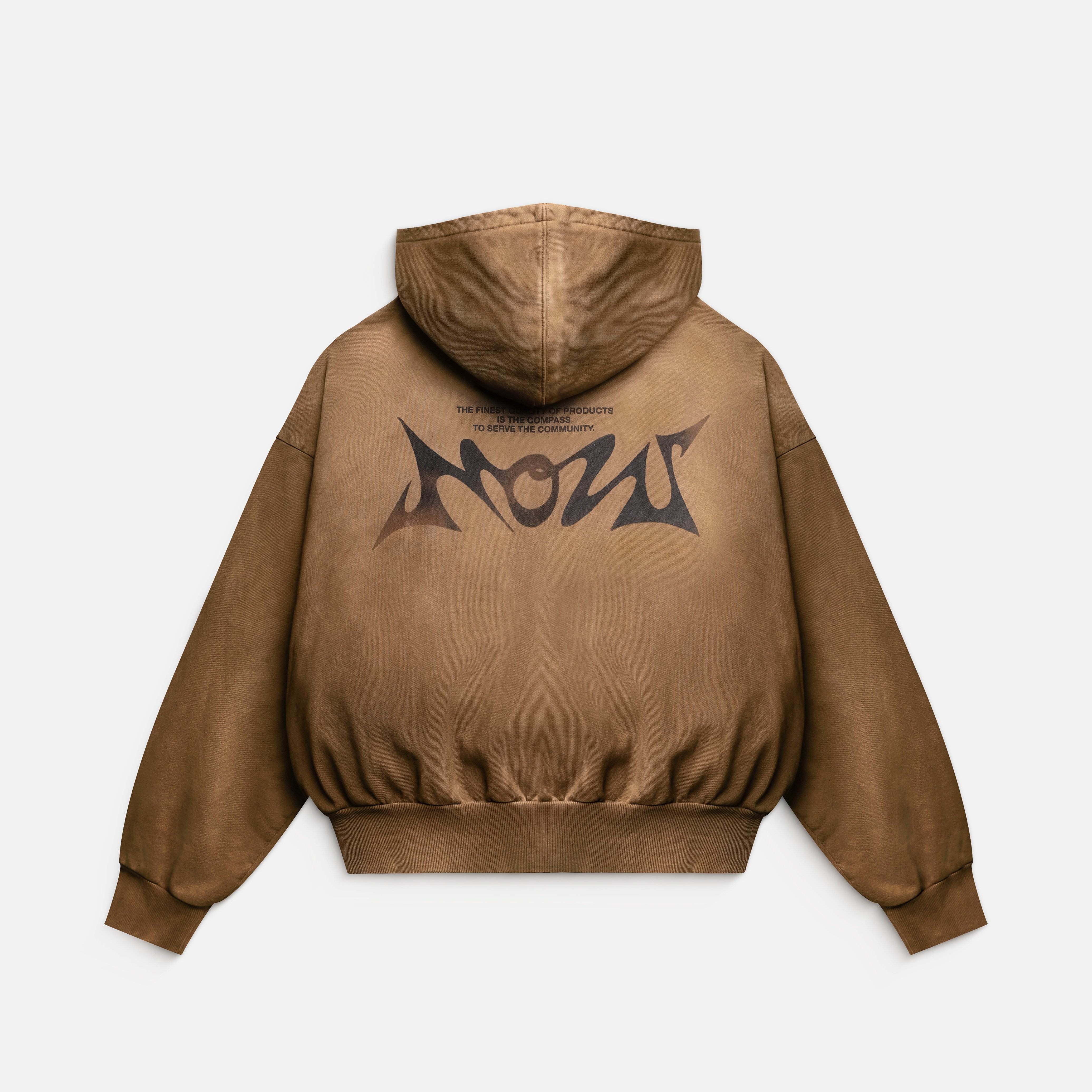 PATCH HOODIE - WASHED BROWN