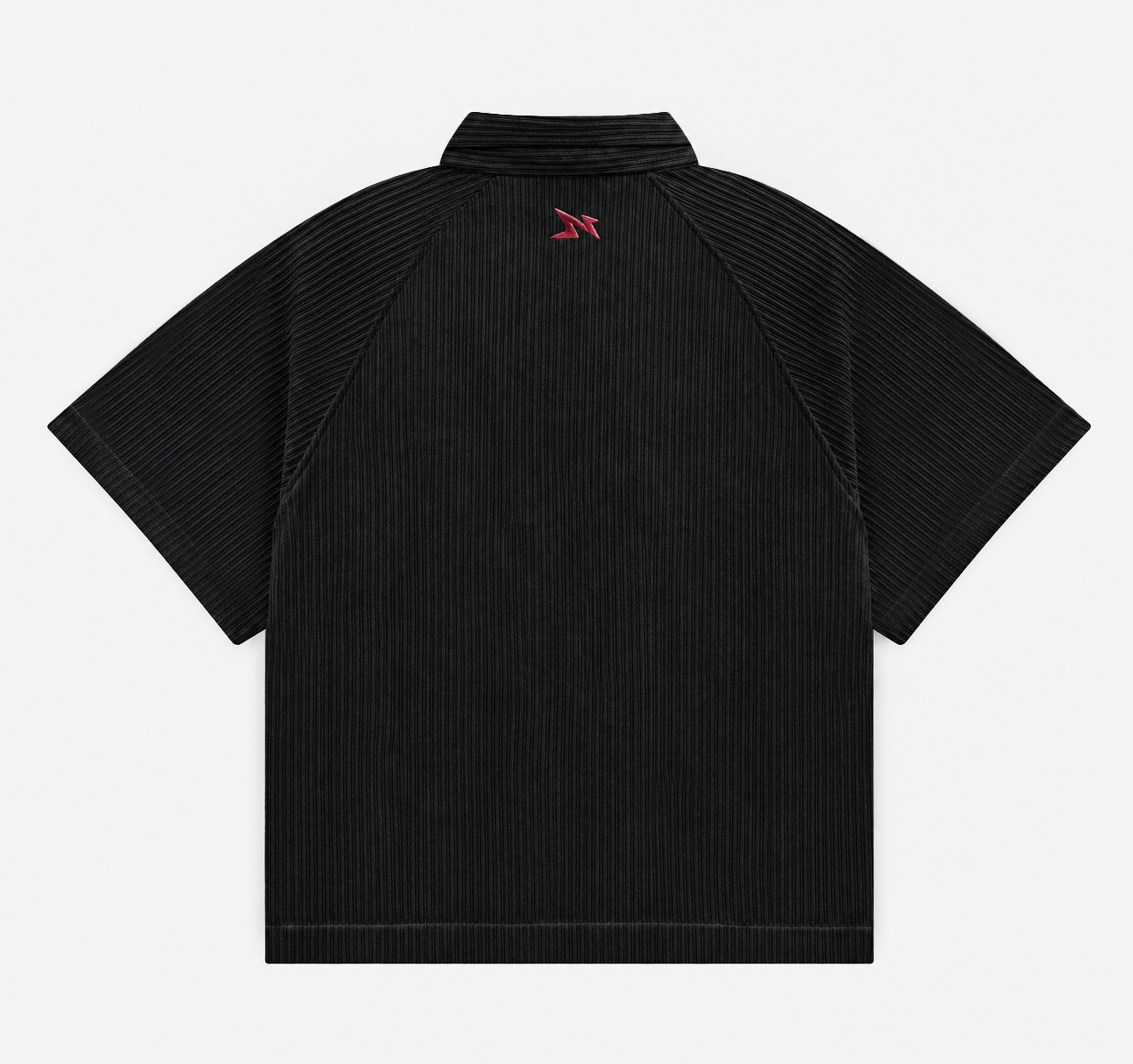 S/S RAGLAN RIBBED SHIRTS - BLACK