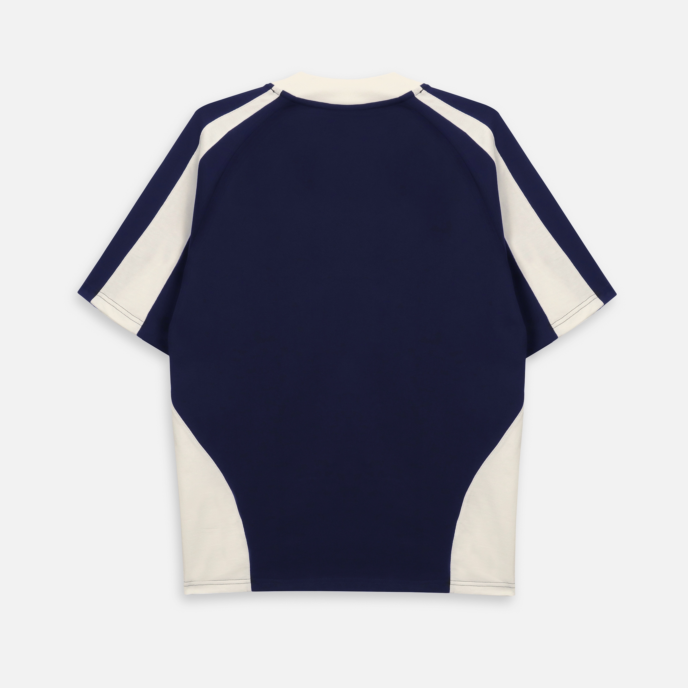 MIXED BOXY RAGLAN TEE - NAVY/CREAM